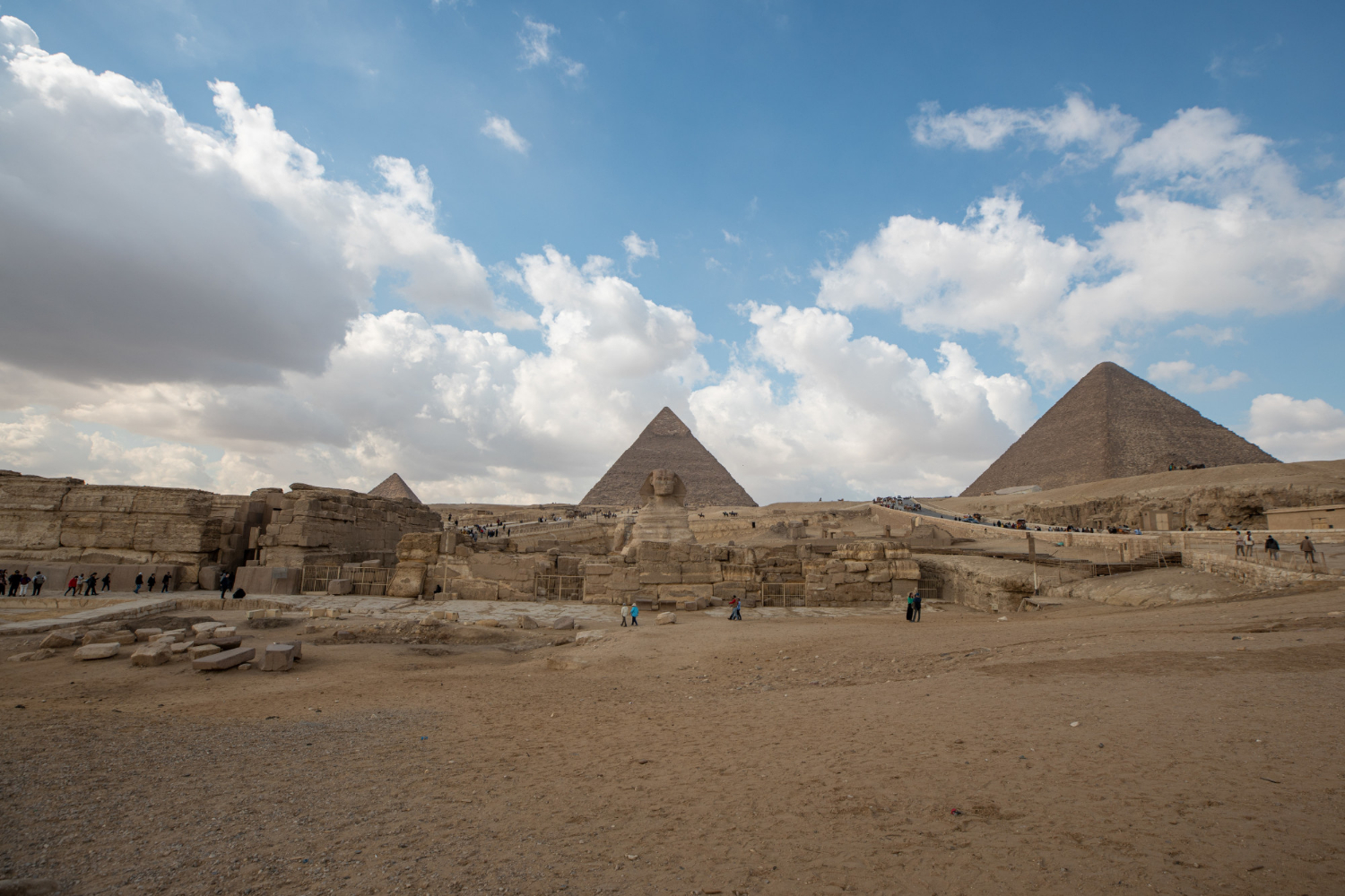 Pyramids of Giza and Cairo skyline